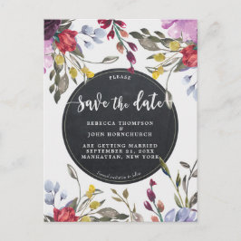 Boho Wildflower Wedding Save the Date briefkaart