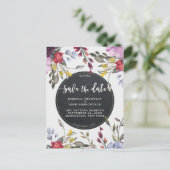 Boho Wildflower Wedding Save the Date briefkaart (Staand voorkant)