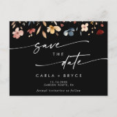 Boho Wildflower Wedding Save the Date Postcard Uitnodiging Briefkaart (Voorkant)