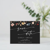 Boho Wildflower Wedding Save the Date Postcard Uitnodiging Briefkaart (Staand voorkant)