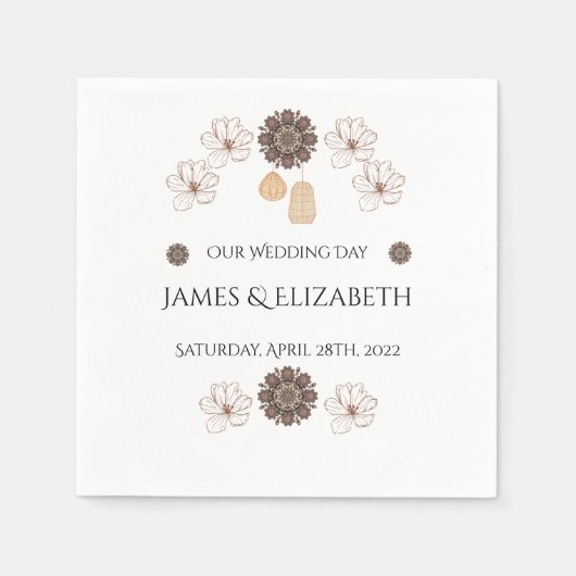 Boho Wildflower Wedding Servet (Voorkant)