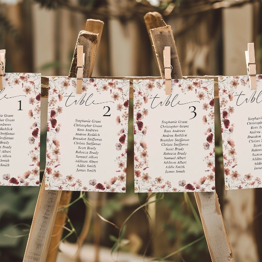 Boho Wildflower Wedding Zitting Grafiek Teken Kaar Kaart