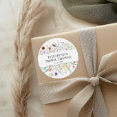 Boho Wildflower Weide Bruidsdouche Sticker