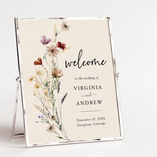 Boho Wildflower Welcome Wedding Poster