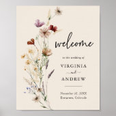 Boho Wildflower Welcome Wedding Poster (Voorkant)