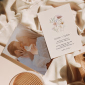 Boho Wildflower Whispers Huwelijksuitnodiging Kaart