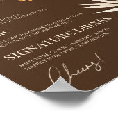 Boho Wildflower Wild Flower Wedding Bar Teken Poster (Hoek)