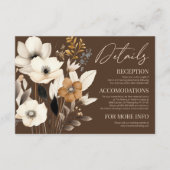 Boho Wildflower Wilde Bloem Bloemen Bruiloft Detai Informatiekaartje (Voorkant)
