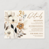 Boho Wildflower Wilde Bloem Bloemen Bruiloft Detai Informatiekaartje (Voorkant)