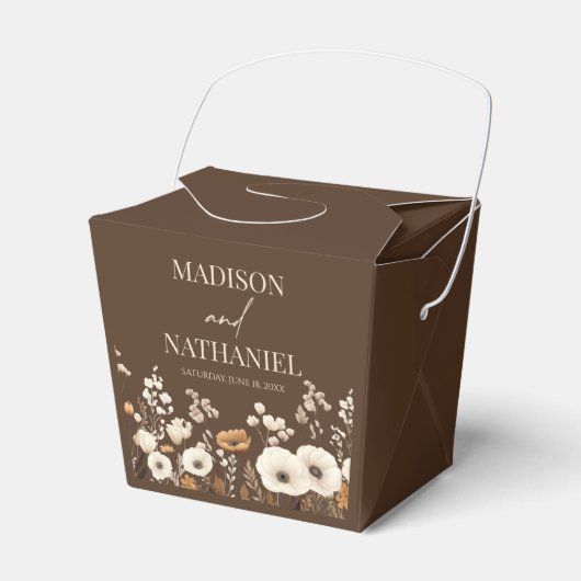 Boho Wildflower Wilde Bloem Bloemen Tuin Bruiloft Bedankdoosjes (Voorkant Zijde)