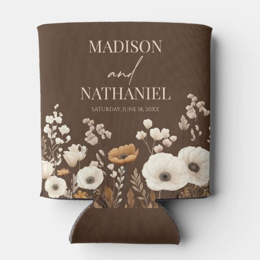 Boho Wildflower Wilde Bloem Bloemen Tuin Bruiloft Blikjeskoeler (Achterkant)