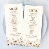 Boho Wildflower Wilde Bloem Bloemen Tuin Bruiloft Menu