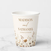 Boho Wildflower Wilde Bloem Bloemen Tuin Bruiloft Papieren Bekers (Achterkant)