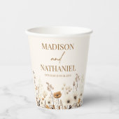 Boho Wildflower Wilde Bloem Bloemen Tuin Bruiloft Papieren Bekers (Voorkant)