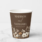 Boho Wildflower Wilde Bloem Bloemen Tuin Bruiloft Papieren Bekers (Voorkant)