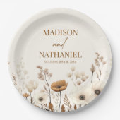 Boho Wildflower Wilde Bloem Bloemen Tuin Bruiloft Papieren Bordje (Voorkant)