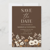 Boho Wildflower Wilde Bloem Bloemen Tuin Bruiloft Save The Date (Voorkant)