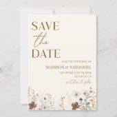Boho Wildflower Wilde Bloem Bloemen Tuin Bruiloft Save The Date (Voorkant)