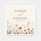 Boho Wildflower Wilde Bloem Bloemen Tuin Bruiloft Servet (Voorkant)