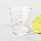 Boho Wildflower Wilde Bloem Bloemen Tuin Bruiloft Shot Glas (Achterkant)