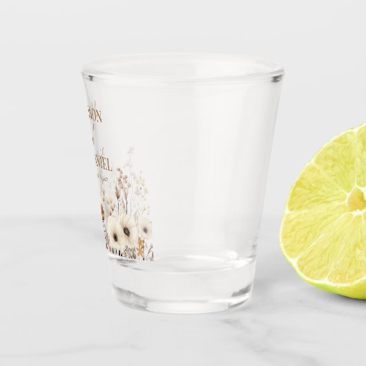 Boho Wildflower Wilde Bloem Bloemen Tuin Bruiloft Shot Glas (Rechts)