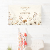 Boho Wildflower Wilde Bloem Bloemen Tuin Bruiloft Spandoek (Insitu)