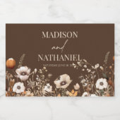 Boho Wildflower Wilde Bloem Bloemen Tuin Bruiloft Sparkling Wijnetiket (Enkel label)