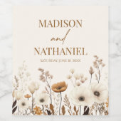 Boho Wildflower Wilde Bloem Bloemen Tuin Bruiloft Wijn Etiket (Enkel label)