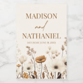 Boho Wildflower Wilde Bloem Bloemen Tuin Bruiloft Wijn Etiket (Enkel label)