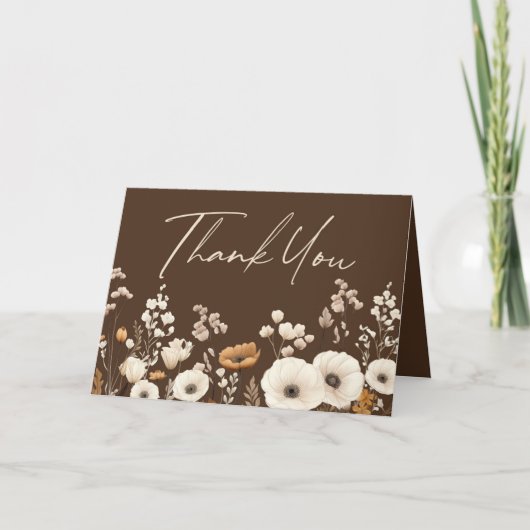 Boho Wildflower Wilde Bloemen Bloementuin Bedankkaart (Voorkant)