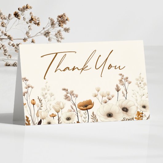 Boho Wildflower Wilde Bloemen Bloementuin Bedankkaart