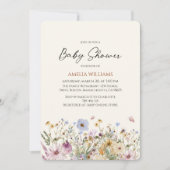 Boho Wildflower Zacht Baby shower Kaart (Voorkant)
