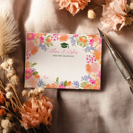 Boho Wildflower Zomer afstuderen advies wensen Informatiekaartje