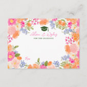 Boho Wildflower Zomer afstuderen advies wensen Informatiekaartje (Voorkant)