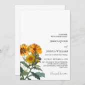 Boho Wildflower Zonnebloem Bruiloft Gele Bloemen Kaart (Voorkant / Achterkant)