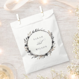 Boho Wildflower Zwart Bruin Herfst Krans Bruiloft Bedankzakje