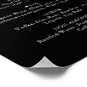 Boho Wildflower Zwarte bruiloft Drinken Menu Poster (Hoek)
