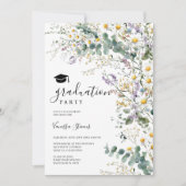 Boho Wildflowers 3 foto's Afstuderen Kaart (Voorkant)