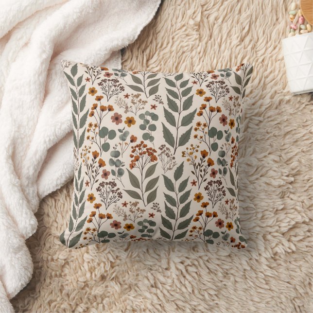 Boho Wildflowers and Eucalyptus Pattern Kussen (Deken)