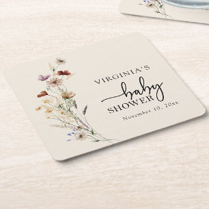 Boho Wildflowers Baby Borreldeksels Kartonnen Onderzetters