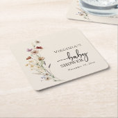 Boho Wildflowers Baby Borreldeksels Kartonnen Onderzetters (Schuin)