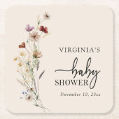 Boho Wildflowers Baby Borreldeksels Kartonnen Onderzetters (Voorkant)