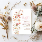 Boho Wildflowers Baby in Bloom Baby shower Kaart