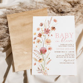 Boho Wildflowers Baby in Bloom Baby shower Kaart