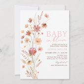 Boho Wildflowers Baby in Bloom Baby shower Kaart (Voorkant)