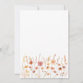 Boho Wildflowers Baby in Bloom Baby shower Kaart (Achterkant)