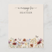 Boho Wildflowers Baby shower Bericht Kaart (Voorkant)