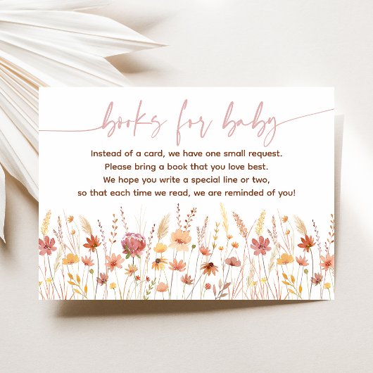 Boho Wildflowers Baby shower Boek aanvragen Informatiekaartje