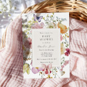 Boho Wildflowers Baby shower Kaart