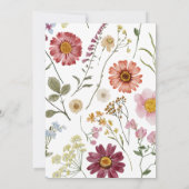 Boho Wildflowers Baby shower Kaart (Achterkant)